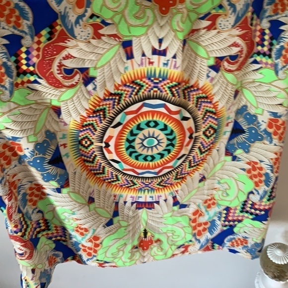 MARA HOFFMAN Jungle trip colorful geometric dress sz M retro multicolored party - Picture 7 of 16